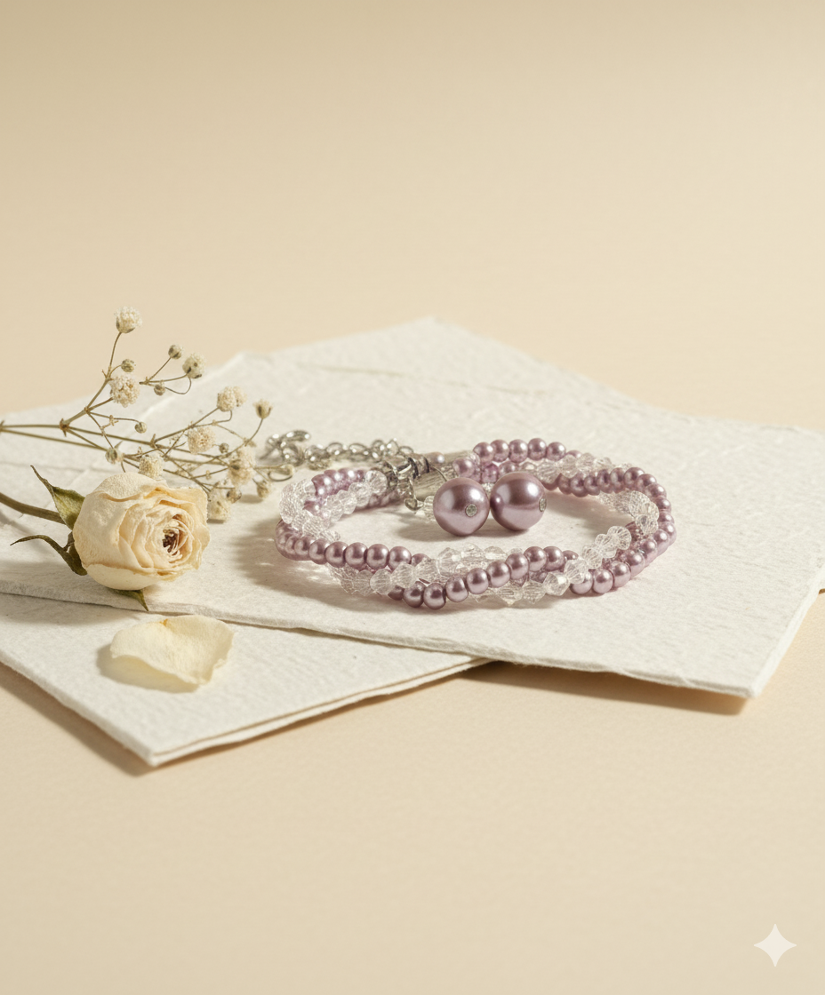 Blush Pearl and Crystal Twist Set