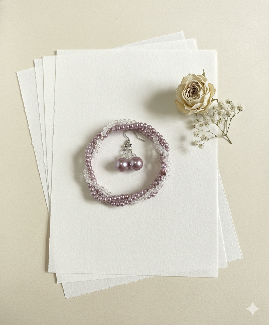 Blush Pearl and Crystal Twist Set