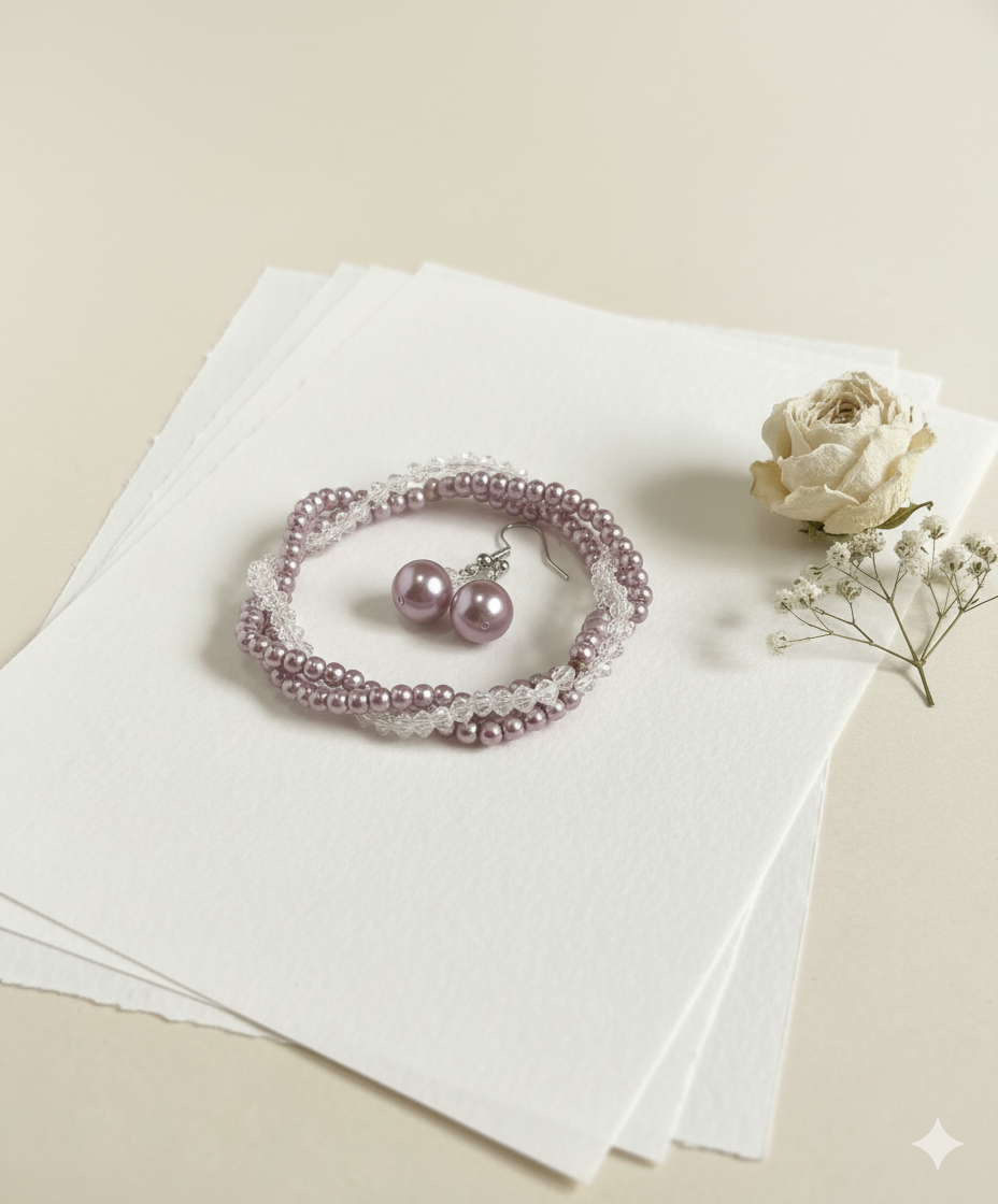 Blush Pearl and Crystal Twist Set